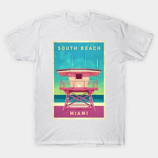 Miami Vintage Travel Poster T-Shirt